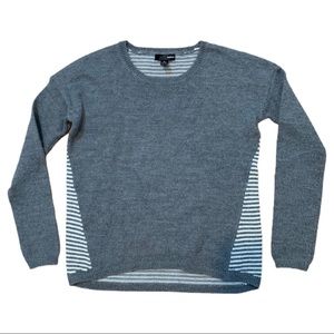 Aqua Gray/Striped Pullover Sweater